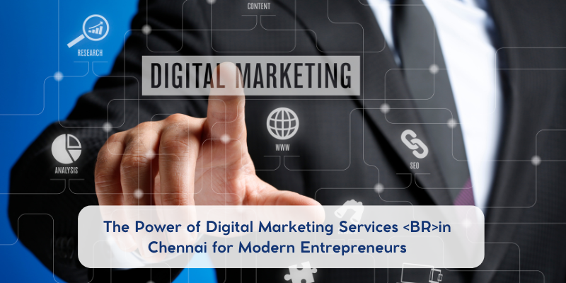 Businessman pointing at digital marketing icons representing services in Chennai for modern entrepreneurs