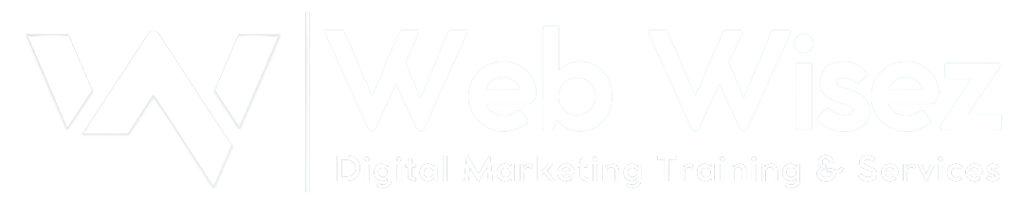 Web Wisez white logo representing a digital marketing training institute and agency in Chennai offering SEO, Google Ads, social media marketing, and AI-based marketing training.